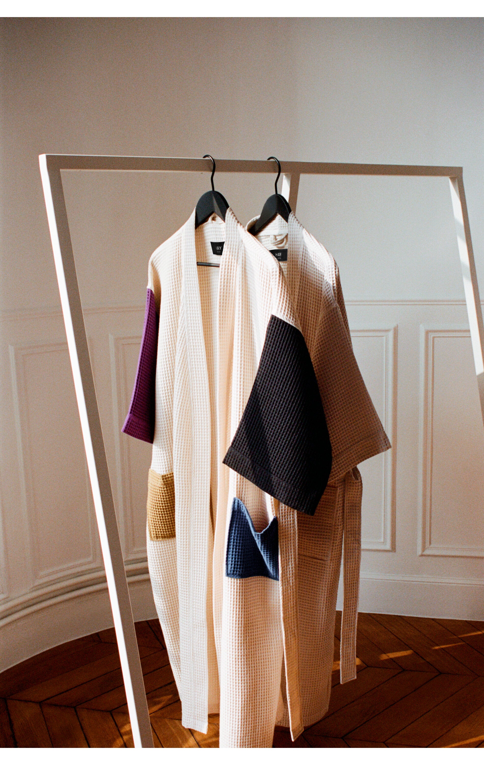 Waffle badekåbe - Cream multi